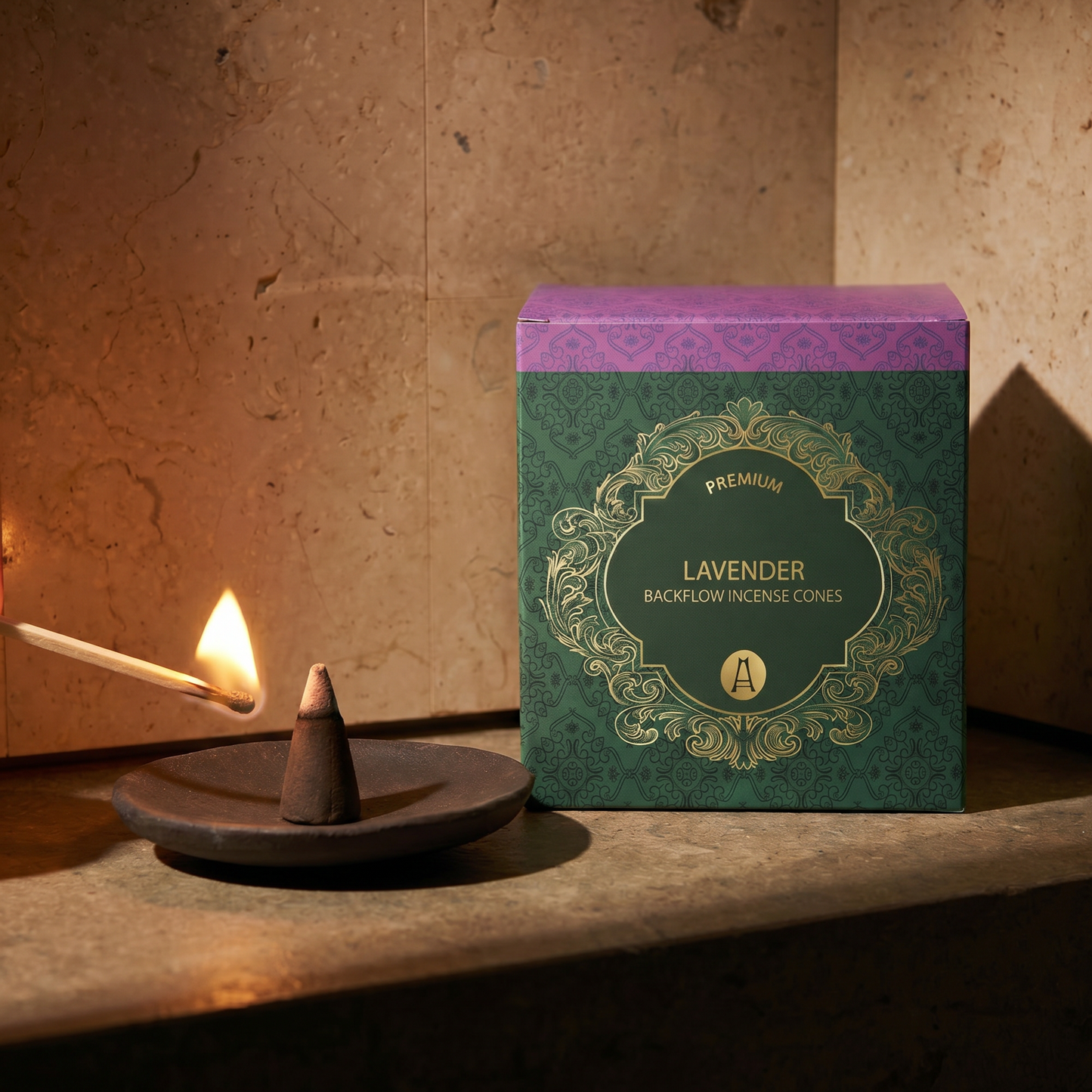 Lavender Backflow Cones of Premium Incense