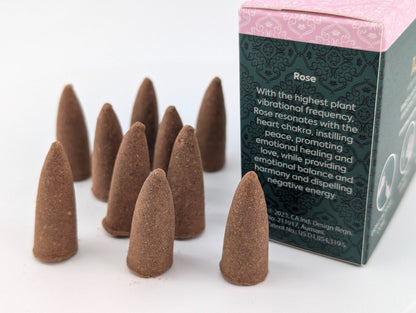 Rose Backflow Cones of Premium Incense